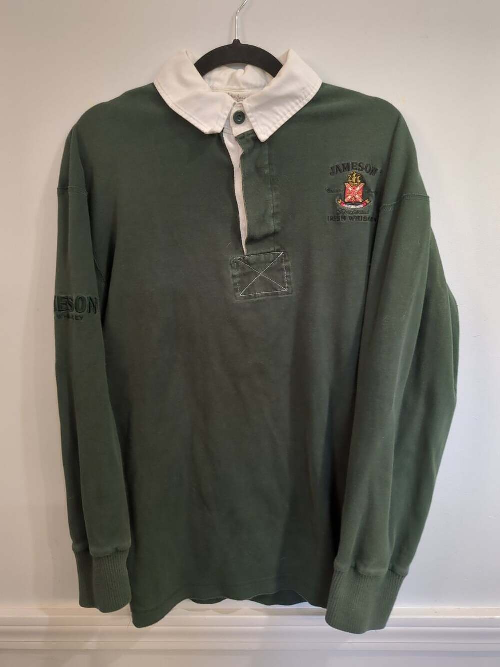 Jameson Irish Whiskey Rugby Shirt Size XL Green Long Sleeve